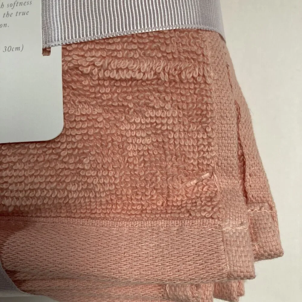 Turkish Home Coral Wash Cloths Cotton Set of Four 12x12 inch